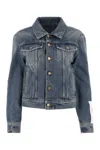 Golden Goose Logo-patch Denim Jacket In Blue