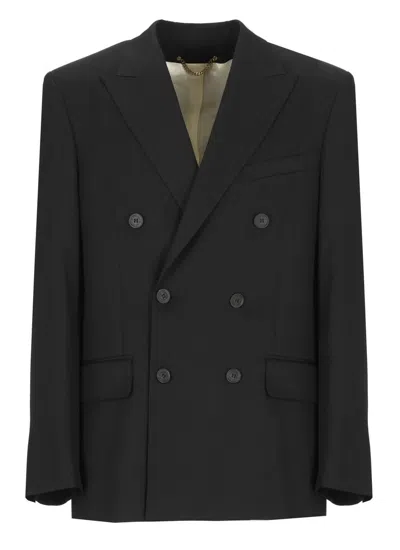 Golden Goose Double-breasted Blazer In Black