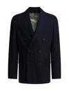 Golden Goose Men Double-breasted Wool Blazer In Blue