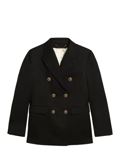 Golden Goose Double-breasted Virgin-wool Blazer In Black