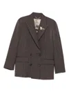 Golden Goose Double-breasted Wool Jacket Featuring Embellishments In Brown
