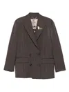 Golden Goose Double-breasted Wool Jacket Featuring Embellishments In Brown
