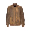 Golden Goose Lamb Leather Jacket With Long Sleeves And Pockets In Brown