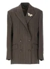 Golden Goose Wool Blazer In Brown