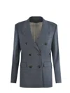 Golden Goose Journey Double-breasted Jacket Peak Lapels In Carta Da Zucchero