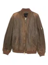 Golden Goose Lamb Leather Jacket With Long Sleeves And Pockets In Green
