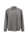 Golden Goose Grey Wool Blend Bomber Jacket In Grey