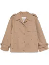 Golden Goose Crystals Embellished Oversized Short Trench Coat Clothing In Khaki Beige