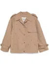 Golden Goose Crystals Embellished Oversized Short Trench Coat Clothing In Khaki Beige