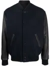 Golden Goose Wool Bomber Jacket And Leather Sleeves In Multi