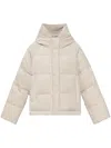 Golden Goose Ivory Polyester Down Jacket In Papyrus