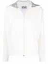 Golden Goose Crystal-embellished Zipped Sweatshirt In Papyrus/cristal