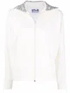 Golden Goose Crystal-embellished Zipped Sweatshirt In Papyrus/cristal