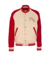 Golden Goose Nic Cotton Jacket With Maxi Golden Club Embroidery In Red