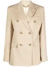 Golden Goose Beige Double-breasted Blazer With Peak Revers In Beige