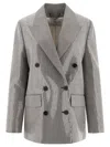 Golden Goose Journey Sequined Houndstooth Boyfriend Jacket In Silver