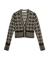 Golden Goose Jacquard-pattern Wool Cardigan In Black