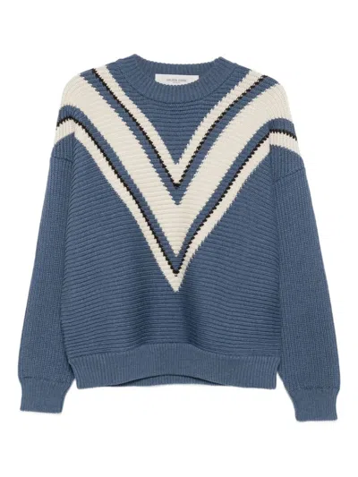 GOLDEN GOOSE GOLDEN GOOSE JACQUARD WOOL SWEATER WITH CREAM-COLORED PATTERN