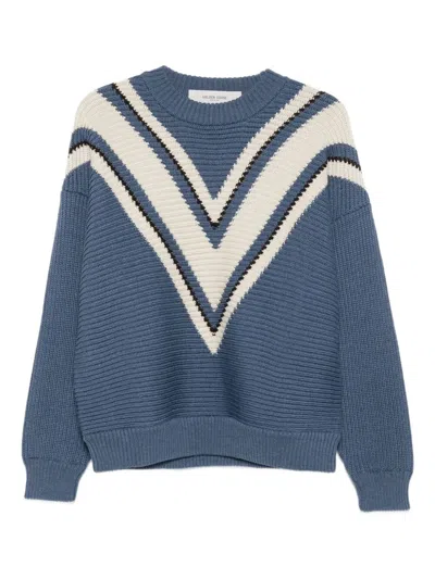 GOLDEN GOOSE JACQUARD WOOL SWEATER WITH CREAM-COLORED PATTERN