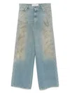 Golden Goose Embellished Wide-leg Jeans In Blue