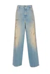 Golden Goose Embellished Wide-leg Jeans In Blue