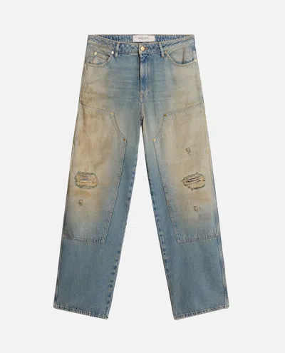Golden Goose Deluxe Brand Wide-leg Distressed Jeans In Blue