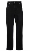 Golden Goose Logo-patch Straight-leg Trousers In Black