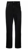 Golden Goose Logo-patch Straight-leg Trousers In Black