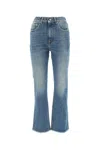 Golden Goose Embroidered Patch Cropped Jeans In Blue