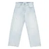 Golden Goose Light Blue Distressed Jeans With Frayed Hem And Classic Five-pocket Design In Blue