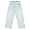 Golden Goose Light Blue Distressed Jeans With Frayed Hem And Classic Five-pocket Design In Blue
