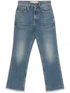 Golden Goose Jeans Cropped Female Flare By Medium Washing In Blue