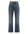 Golden Goose Derin New Cropped Flare Jeans With Back Logoed Patch In Blue