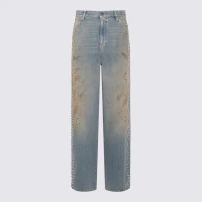 GOLDEN GOOSE JEANS BLUE AND GREEN