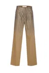 Golden Goose Straight-leg Pants With Gradient Crystal Embellishment In Brown