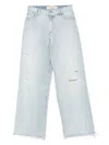 Golden Goose Wide Leg Boyfriend Jeans With Distressed Details In Clear Blue