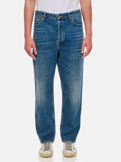 Golden Goose Golden M's Happy Medium Stone Washed Denim In Blue