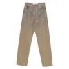Golden Goose Straight-leg Pants With Gradient Crystal Embellishment In Brown