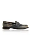 Golden Goose Jerry Leather Distressed Loafers In Blue