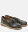 Golden Goose Jerry Grained Leather Penny Loafer In Black