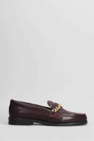 Golden Goose Jerry Loafers In Bordeaux Leather In Red