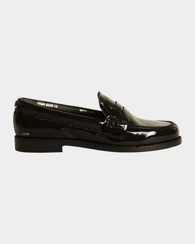 Golden Goose Jerry Patent Penny Loafers In Black