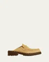 Golden Goose Beige Slip On Mules In Sand