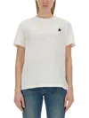 Golden Goose Minimalist White Cotton T-shirt With Star Emblem In White