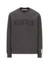 Golden Goose Golden M S Regular Sweatshirt Distressed Cotton Jersey With Logo Clothing In Gray