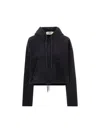 Golden Goose Black Chenille Cropped Hoodie In Navy