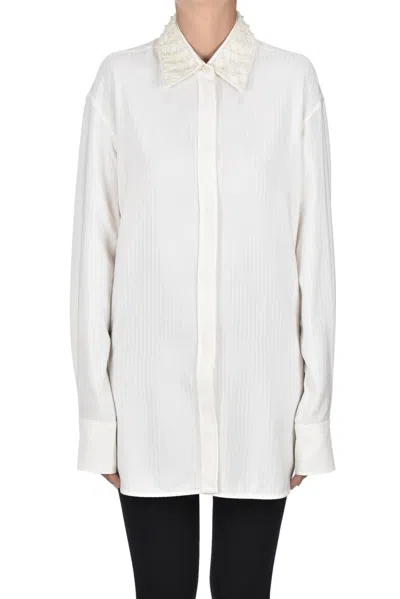 Golden Goose Jewel Collar Shirt In White