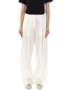 Golden Goose White Wool-blend Wide Trousers In Neutrals