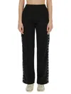 Golden Goose Jogging Pants With Adjustable Waistband And Star Motif Stripes In Black