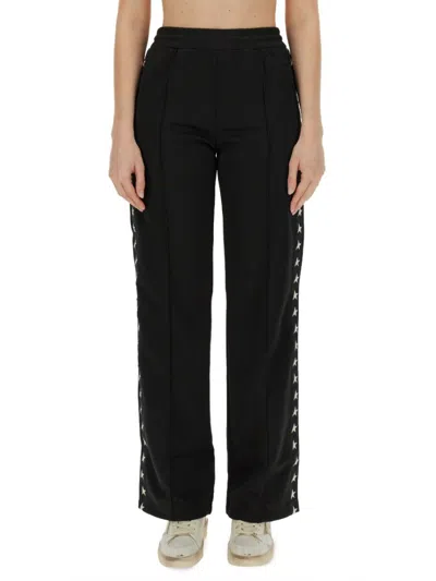 GOLDEN GOOSE GOLDEN GOOSE JOGGING PANTS WITH ADJUSTABLE WAISTBAND AND STAR MOTIF STRIPES